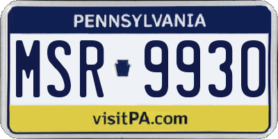 PA license plate MSR9930