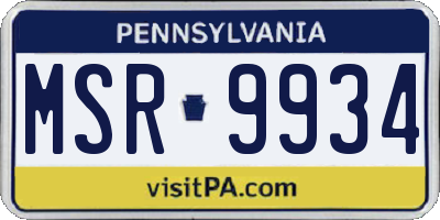 PA license plate MSR9934
