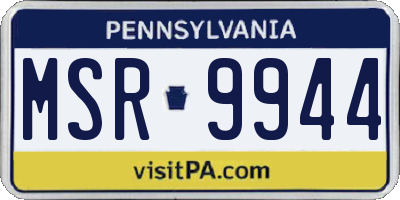 PA license plate MSR9944