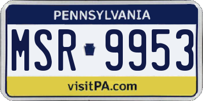 PA license plate MSR9953