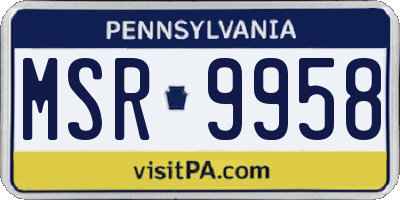 PA license plate MSR9958