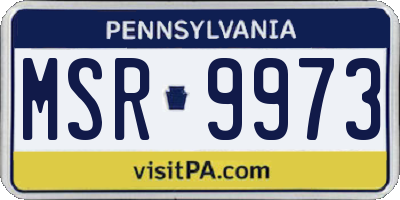 PA license plate MSR9973