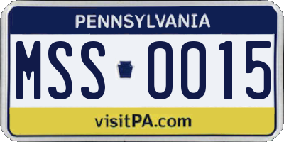 PA license plate MSS0015