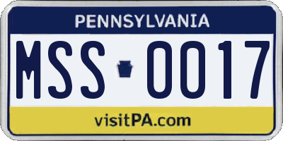 PA license plate MSS0017