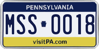 PA license plate MSS0018