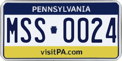 PA license plate MSS0024