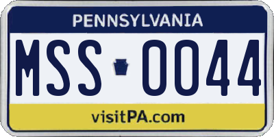 PA license plate MSS0044