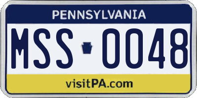 PA license plate MSS0048