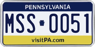 PA license plate MSS0051