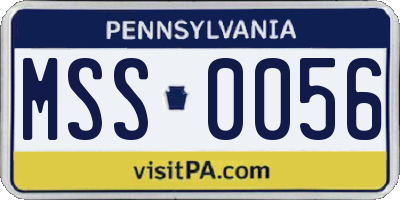 PA license plate MSS0056