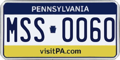 PA license plate MSS0060
