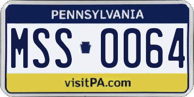 PA license plate MSS0064