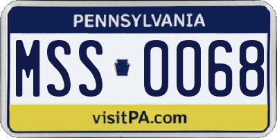 PA license plate MSS0068