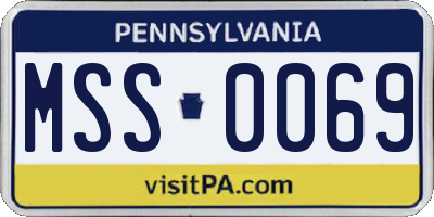 PA license plate MSS0069