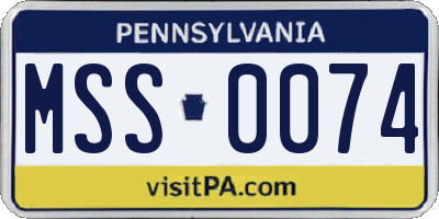 PA license plate MSS0074