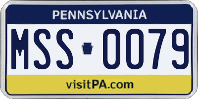 PA license plate MSS0079