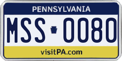 PA license plate MSS0080