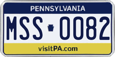 PA license plate MSS0082