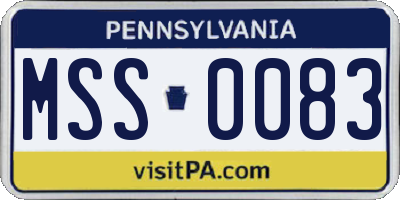PA license plate MSS0083