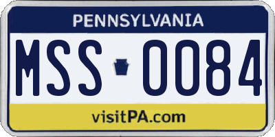 PA license plate MSS0084