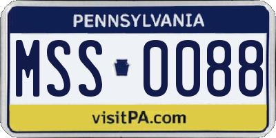 PA license plate MSS0088