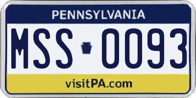 PA license plate MSS0093