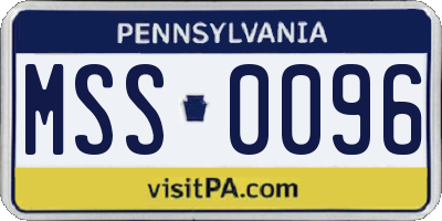 PA license plate MSS0096