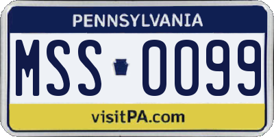PA license plate MSS0099