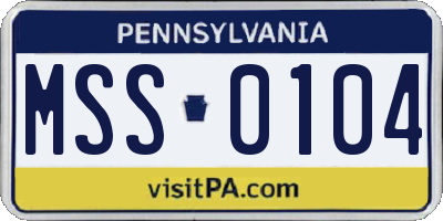 PA license plate MSS0104