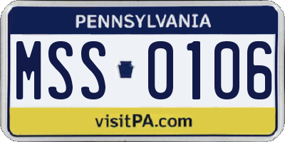 PA license plate MSS0106