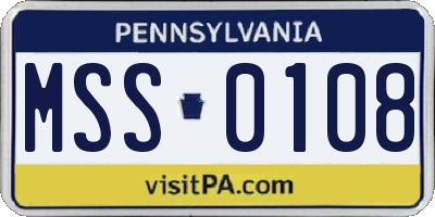 PA license plate MSS0108