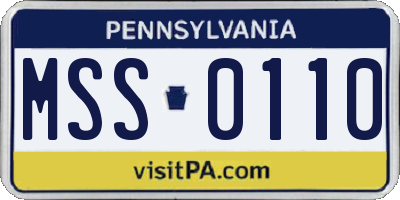 PA license plate MSS0110