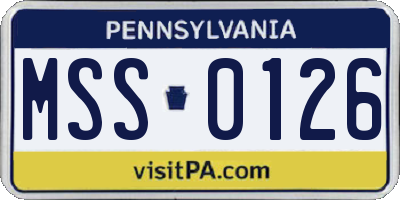 PA license plate MSS0126