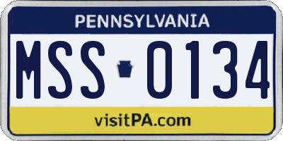 PA license plate MSS0134