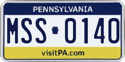 PA license plate MSS0140