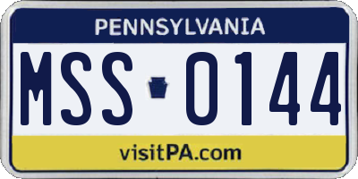 PA license plate MSS0144