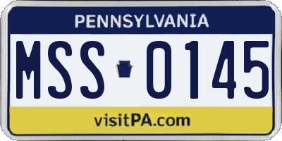 PA license plate MSS0145