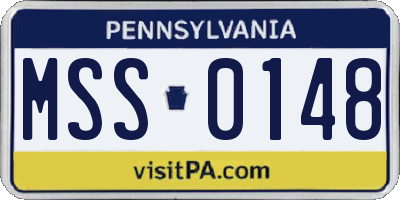 PA license plate MSS0148
