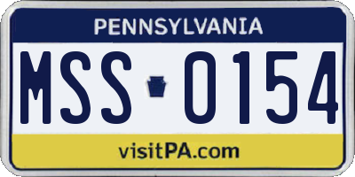 PA license plate MSS0154