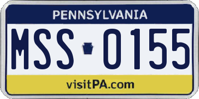 PA license plate MSS0155