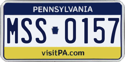 PA license plate MSS0157