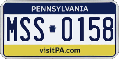 PA license plate MSS0158