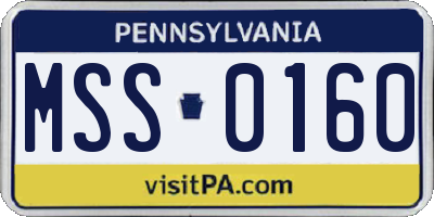PA license plate MSS0160
