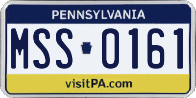 PA license plate MSS0161