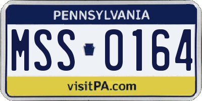 PA license plate MSS0164