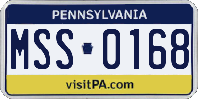 PA license plate MSS0168