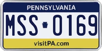 PA license plate MSS0169