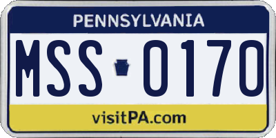 PA license plate MSS0170