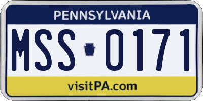 PA license plate MSS0171
