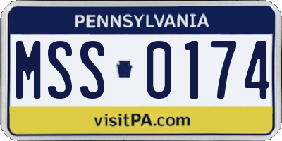 PA license plate MSS0174